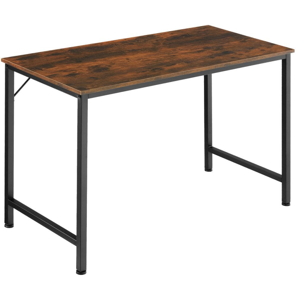 tectake Písací stôl Jenkins - Industrial tmavé drevo, 120 cm